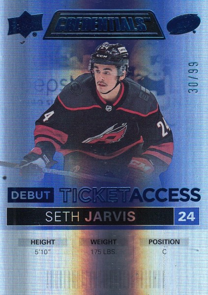 insert RC karta SETH JARVIS 21-22 Credentials Debut Ticket Access Blue /99